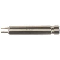 Draper TX-STAR Insert Bit, 1/4" hex, 75mm long, T7, silver metal, pack of 2, with grooved sides and hexagonal end.