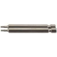 Draper TX-STAR Insert Bit, 1/4" hex, 75mm long, T8, silver metal, pack of 2, dual-ended with star-shaped tips.