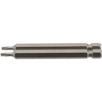 Draper TX-STAR Insert Bit, 1/4" hex, 75mm long, T9, silver steel, pack of 2, with hexagonal base and star-shaped tip.