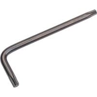 L-shaped silver Draper TX-STAR Key, T20, with a star-shaped tip for precise fitting.