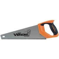Draper Venom hand saw, 350mm, silver blade with black logo, orange and black ergonomic handle, 7tpi/8ppi teeth.
