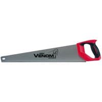 Draper Venom handsaw, 550mm, 11tpi/12ppi, silver blade, red and black ergonomic handle, triple ground teeth.