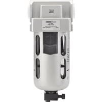 Silver Draper Expert 1/2" BSP filter unit with transparent side panels and black adjustment knob at the bottom.