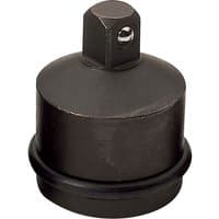 Black Draper Expert impact socket converter with 3/4" female to 1/2" male drive, cylindrical shape, and smooth finish.