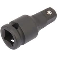 Black Draper Expert 3/8" impact extension bar, 45mm length, with a square drive and a smooth, durable finish.