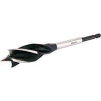 Draper Expert 4 fluted auger bit, 25 x 165mm, with a silver shank and black spiral flutes for wood drilling.