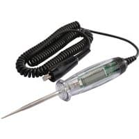 Clear Draper Expert digital circuit tester with pointed metal probe and coiled black cable.