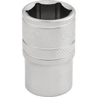 Silver Draper Expert 6 Point Imperial Socket, 1/2" Sq. Dr., 11/16" with knurled grip and engraved size marking.