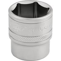 Silver Draper Expert 6 Point Imperial Socket, 3/8" square drive, 13/16", with knurled grip and engraved branding.