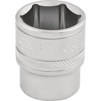 Silver Draper Expert 6 Point Imperial Socket, 3/8" square drive, 3/4" size, with knurled grip and engraved branding.