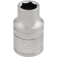 Silver Draper Expert 6-point socket, 3/8" square drive, 5/16" size, with knurled grip and engraved markings.