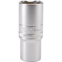 Silver Draper Expert deep socket, 6 point, 24mm, 1/2" square drive, with knurled grip and engraved branding.