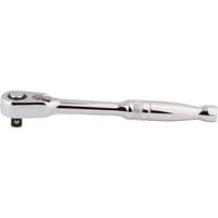 Silver Draper Expert reversible ratchet with 60-tooth micro head, 1/4" square drive, and ergonomic handle.