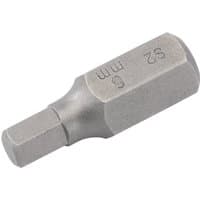 Hexagonal silver Draper Expert 6mm x 30mm insert bit with 10mm shank, engraved size markings on the side.