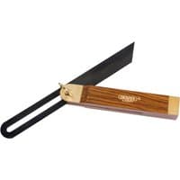 Adjustable carpenter's bevel with a wooden handle and black metal blade, 230mm, by Draper Expert.