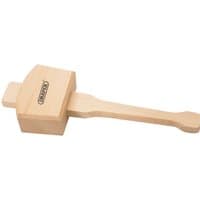 Beechwood mallet with rectangular head and logo on the side, smooth handle, 480g/17oz by Draper Expert.