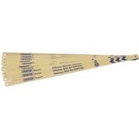 Pack of 10 Draper Expert bi-metal hacksaw blades, 300mm, 32tpi, beige with blue branding and hole for mounting.