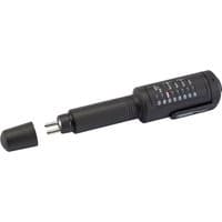 Black Draper Expert brake fluid tester with LED indicators and removable cap.