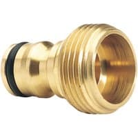 Brass accessory connector with threaded end and black O-ring, 3/4" size by Draper Expert.