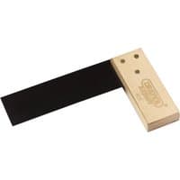 "Draper Expert Carpenter's Try Square, 150mm with black steel blade and light wood handle featuring logo"