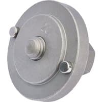 Draper Expert brake piston wind-back tool, round silver metal with two protruding pins and central threaded bolt.