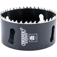 Draper Expert Cobalt Hole Saw, 86mm, black with sharp teeth and side ventilation slots.