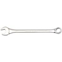 Silver Draper Expert 17mm combination spanner with open and ring ends, polished chrome finish.