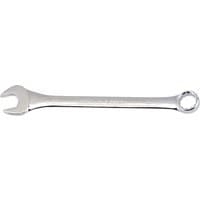 Silver Draper Expert 27mm combination spanner with open-ended and ring ends, polished chrome finish.