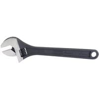 Crescent-type adjustable wrench, 375mm, with phosphate finish and black handle by Draper Expert.