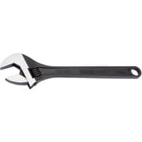 Draper Expert adjustable wrench, crescent-type, 450mm, black phosphate finish, with a hole in the handle.