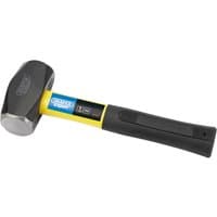 Draper Expert club hammer with black fibreglass shaft, yellow accents, and silver head, weighing 1kg/2.2lb.