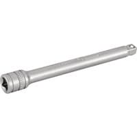Silver Draper Expert wobble extension bar, 1/4" square drive, 100mm length, micro satin chrome finish.