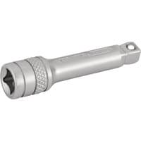 Silver Draper Expert wobble extension bar, 1/4" square drive, 50mm length, micro satin chrome finish with knurled grip.