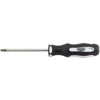 Black and white Draper TX-STAR screwdriver, T25T x 100mm, with soft grip handle and chrome shaft.