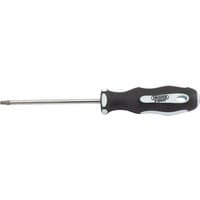 Black and silver Draper TX-STAR screwdriver with T20 tip and 100mm shaft, featuring a soft grip handle.