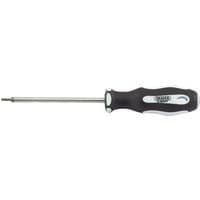 Draper TX-STAR screwdriver, T7 x 75mm, with black and white soft grip handle and silver shaft.