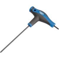 Black and blue T-handle key with long metal shaft, Draper Expert branding on handle.