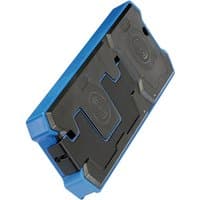 Black and blue Draper Expert dual wireless charging pad with two 10W charging areas and sleek rectangular design.