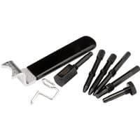 Black Draper Expert engine timing kit with various metal tools for Chrysler, LDV, Jeep vehicles.