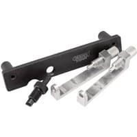 Black and silver Draper Expert Engine Timing Kit ETK273 with metal components for Vauxhall vehicles.