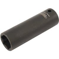 Black Draper Expert deep impact socket, 1/4" square drive, 11mm, with HI-TORQ 6-point design and smooth cylindrical body.