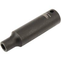 Black Draper Expert deep impact socket, 1/4" square drive, 4.5mm, cylindrical with HI-TORQ 6-point design.