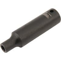 Black Draper Expert deep impact socket, 1/4" square drive, 4mm, with HI-TORQ 6-point design and engraved branding.