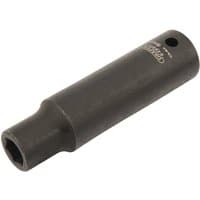 Black Draper Expert deep impact socket, 1/4" square drive, 6mm, with HI-TORQ 6-point design and engraved branding.
