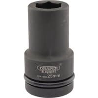 Black Draper Expert 6 Point Deep Impact Socket, 1" Sq. Dr., 25mm, with engraved logo and size marking.