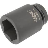 Draper Expert black deep impact socket, 1" square drive, 46mm size, with HI-TORQ 6-point design and logo on side.