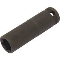 Black Draper Expert deep impact socket, 3/8" square drive, 12mm, with HI-TORQ 6-point design and durable finish.