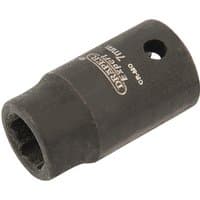 Black Draper Expert HI-TORQ 6 Point Impact Socket, 1/4" Sq. Dr., 7mm with engraved branding and smooth finish