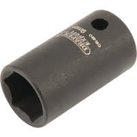 Black Draper Expert HI-TORQ 6 Point Impact Socket, 1/4" Sq. Dr., 9mm with engraved branding and smooth finish.