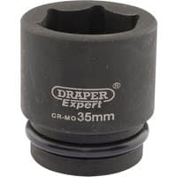 Black Draper Expert HI-TORQ 6 Point Impact Socket, 3/4" Sq. Dr., 35mm with engraved logo and size marking.